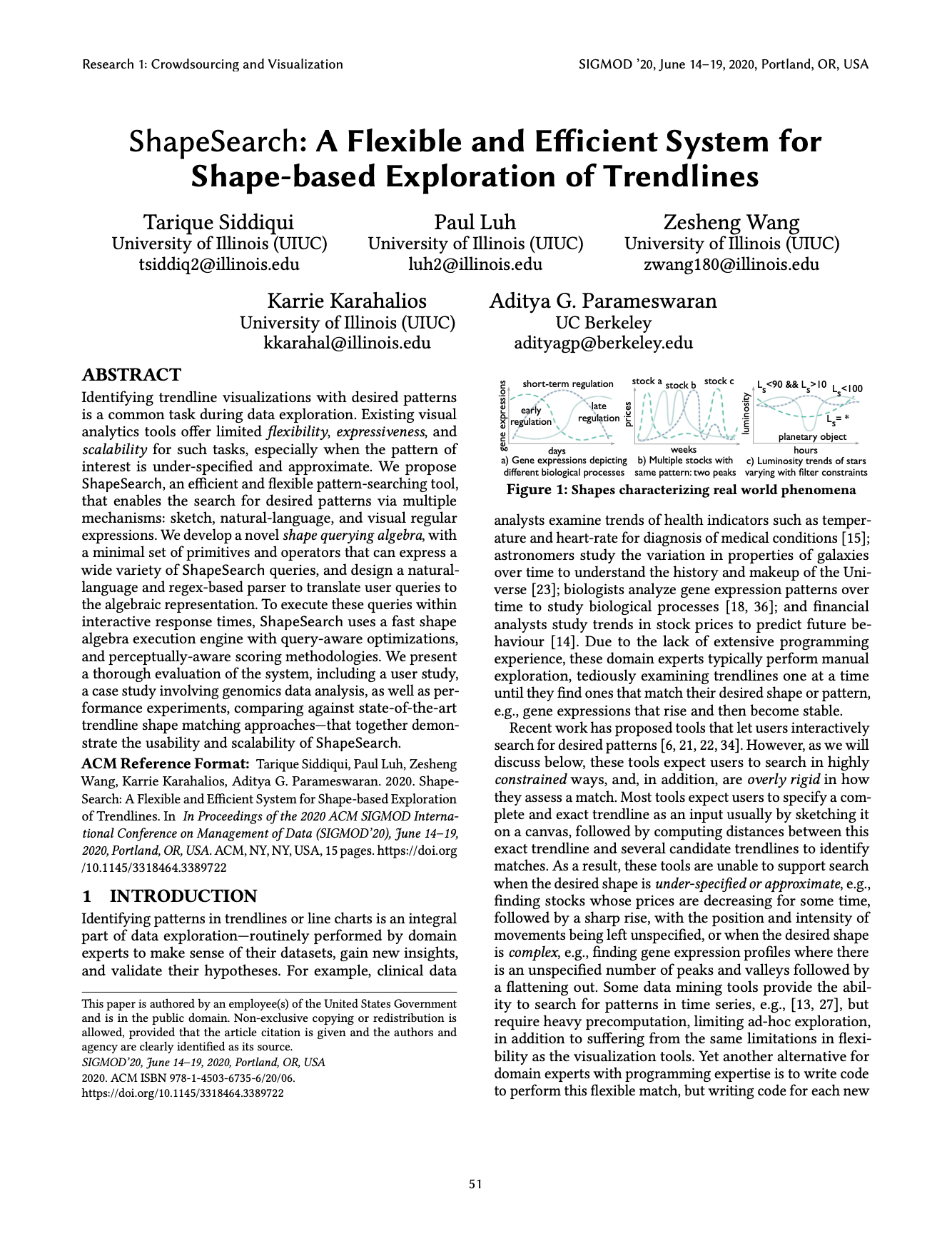 ShapeSearch: A Flexible and Efficient System for Shape-based Exploration of Trendlines